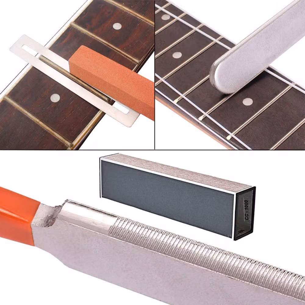 London Boutique 4-in-1 Professional Guitar and Bass Luthier Tool Kit, Multicolour Steel and Metal Repair Set – 3
