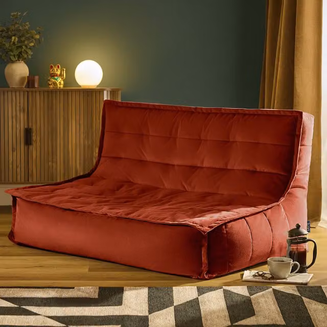 ICON Kota Matt Velvet Sofa in Terracotta