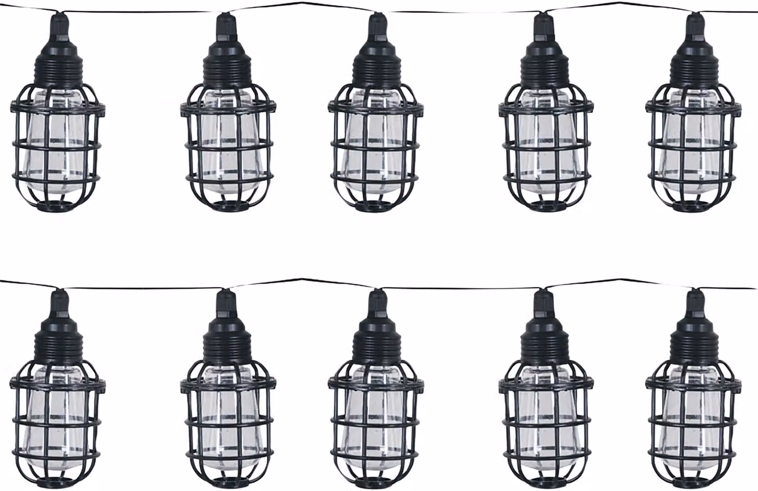 Luxform Corsica Solar LED String Lights with 8 Warm White Glass Lantern Bulbs in Black – 2