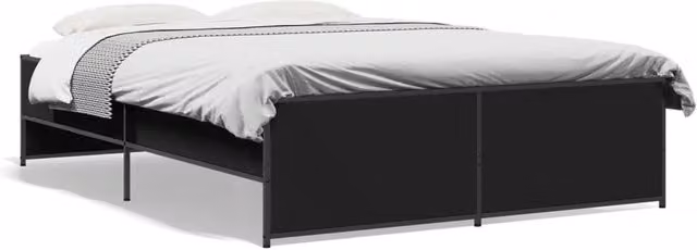 Berkfield Home Bed Frame in Black, W/D/H: 140 x 190 x 40.5 cm