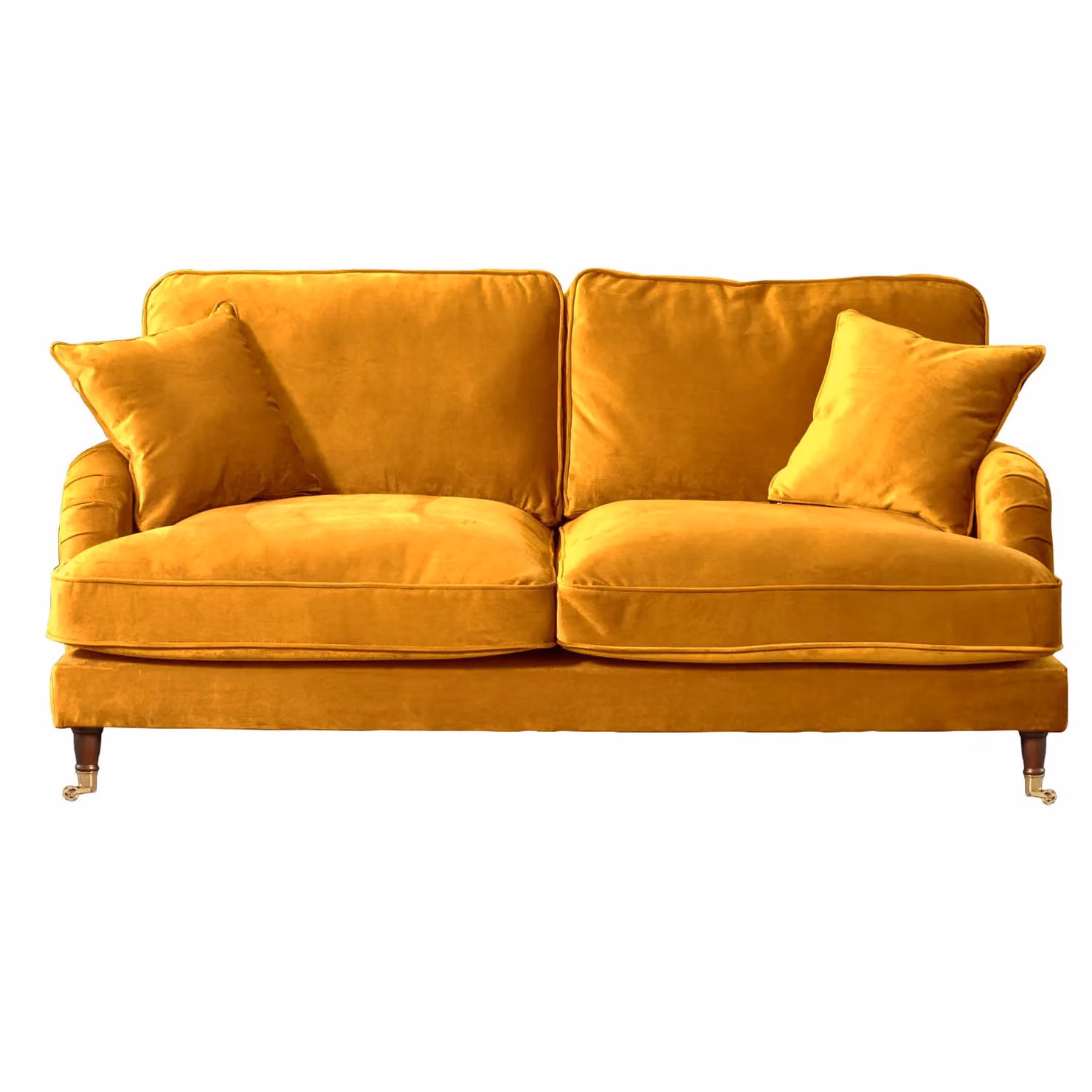 Artemis Home Mackenzie 3 Seat Velvet Sofa in Yellow – 2