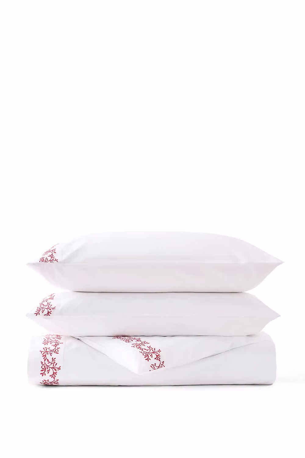 CHRISTY Mistletoe Romance Red and White Floral Cotton Percale Duvet Cover Set, W/D/H: 140 x 200 cm – 2