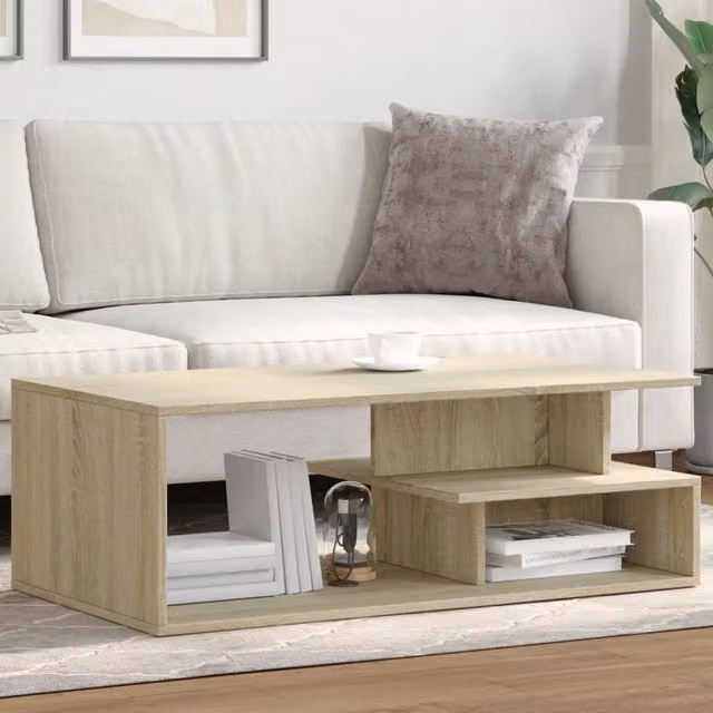 Berkfield Home Sonoma Oak Coffee Table in Brown, W/D/H: 102 x 55 x 35 cm