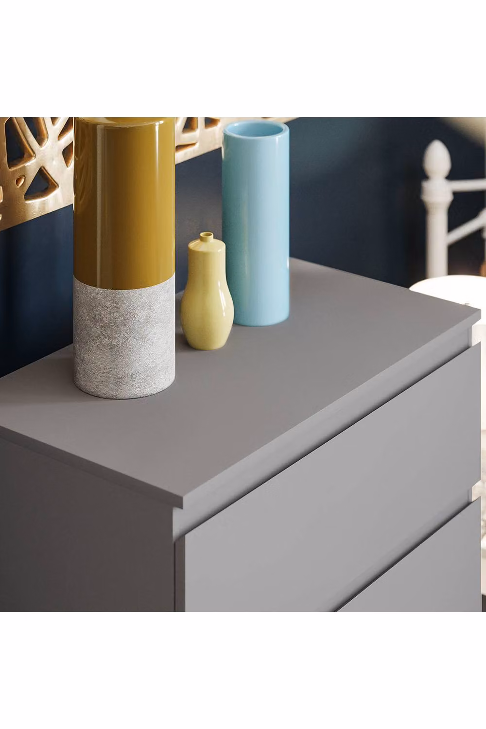 HD Designs Denver 4 Drawer Chest of Drawers in Grey – 4