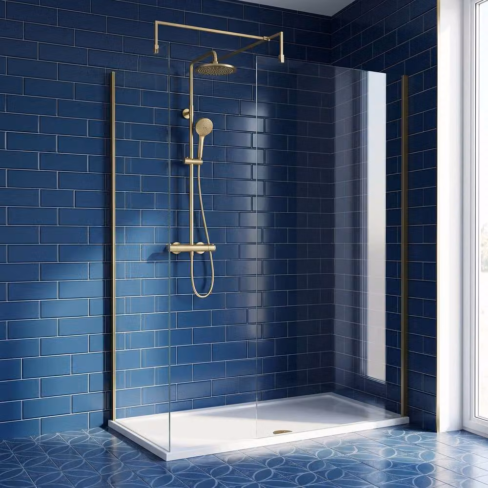 Balterley Rectangular Walk-In Wetroom Bundle in Brushed Brass, W: 160 cm, D: 70 cm – 4