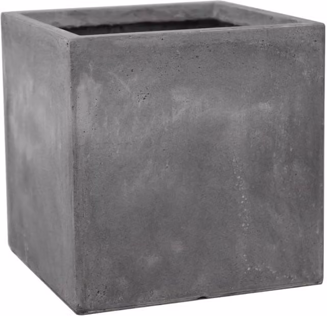 Primrose Grey Fibreglass Cube Garden Pot Planter