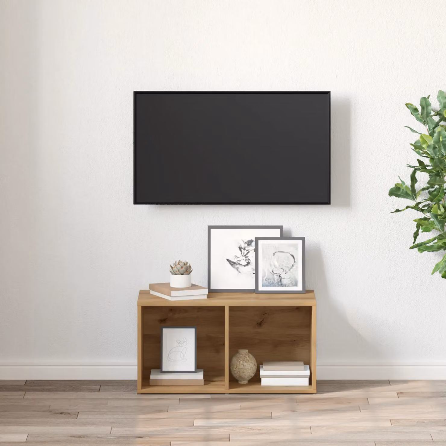Berkfield Home TV Cabinet with Storage in Artisan Oak Brown Engineered Wood – 2