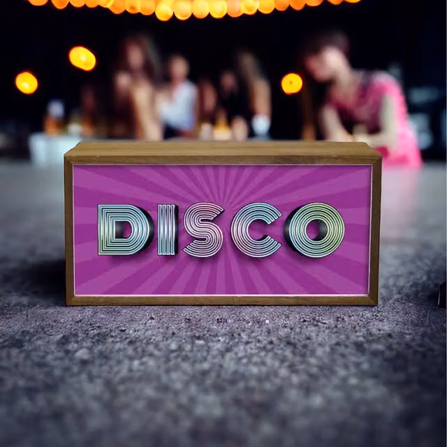 Echo Three Retro LED Light Box Disco Fever in Brown