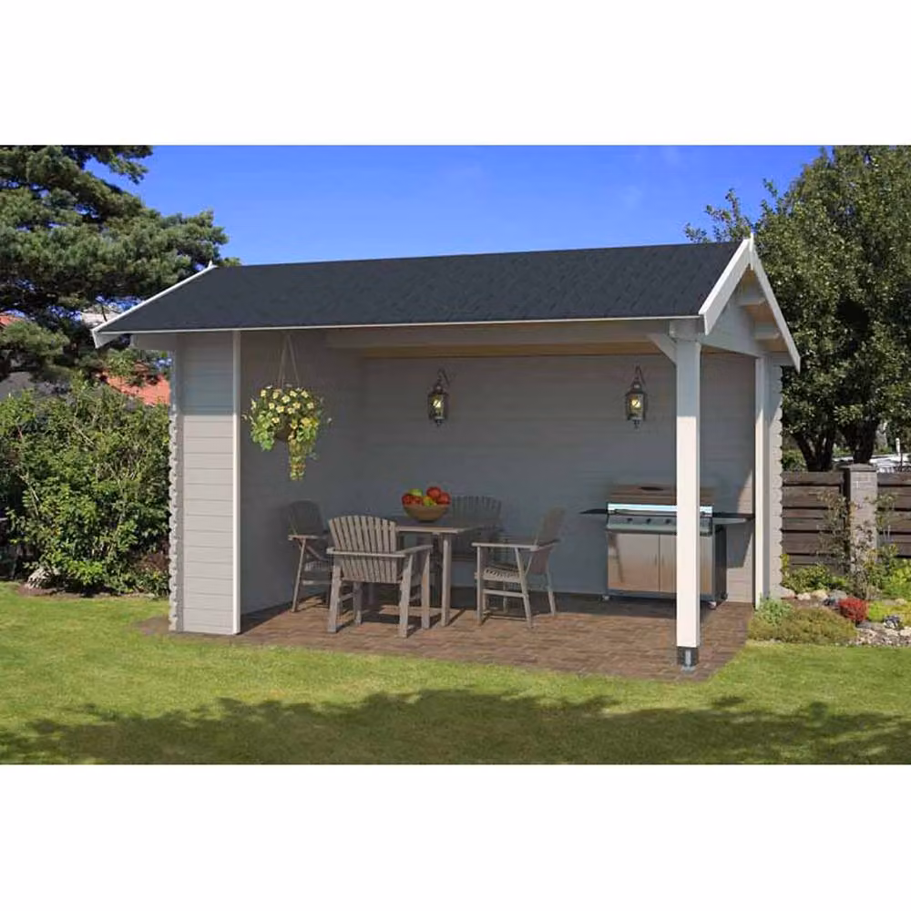 Lasita Maja Ltd Kirian 300 Log Cabin Garden Room and Home Office in Light Brown, W: 389.4 cm, D: 420 cm, H: 273.6 cm – 3