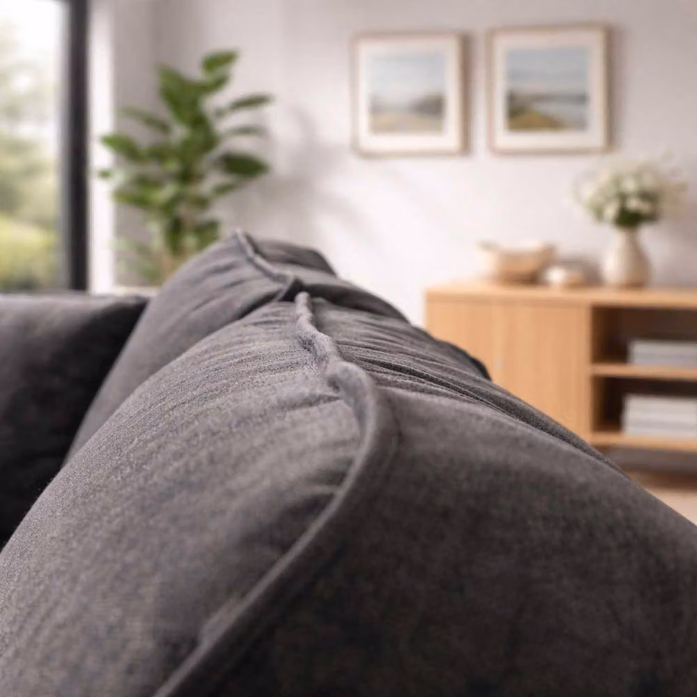 Furnishings For Less UK Ascot 2 Seater Sofa in Charcoal Chenille Fabric with Scatter Cushions – 4