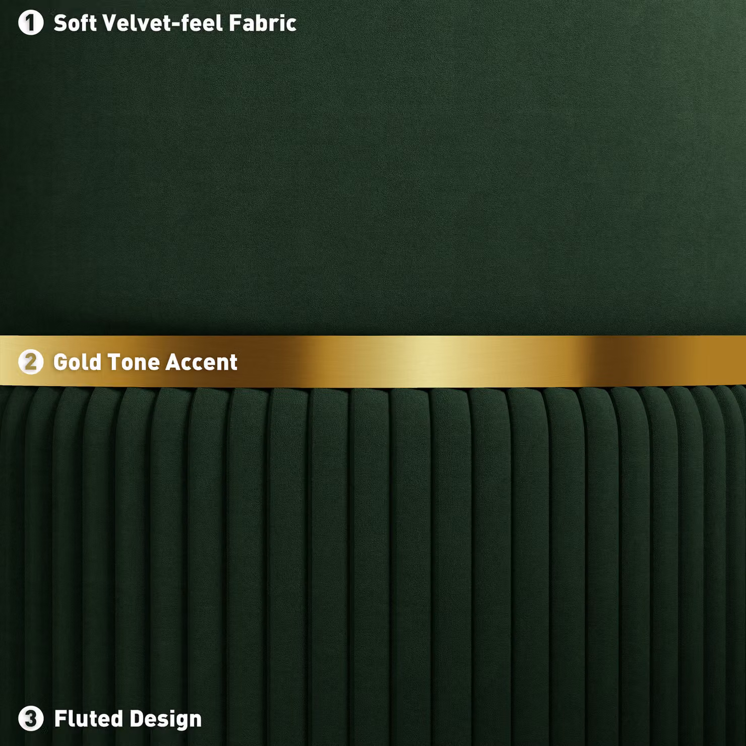 HOMCOM Velvet Storage Ottoman in Green – 5