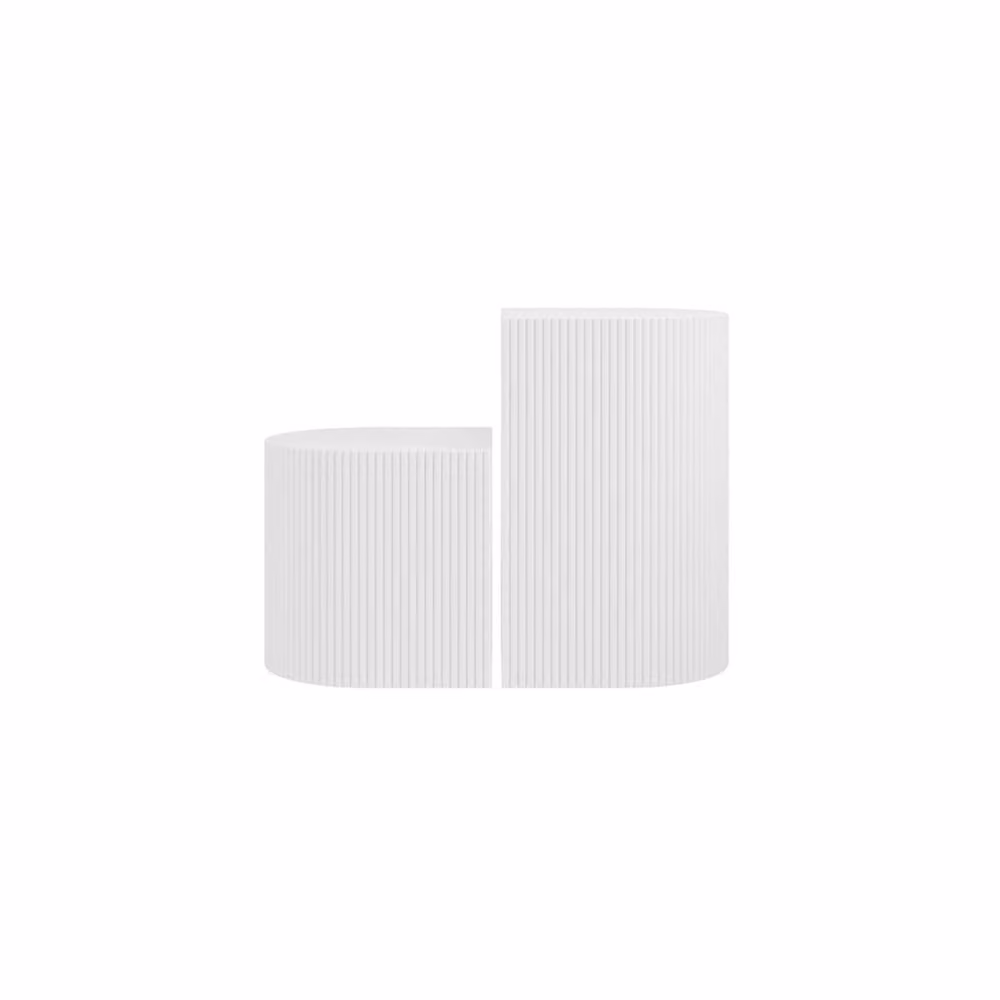 Wyld Haus Set of 2 Tabelle Minimalist White Round Wood Side Tables – 2