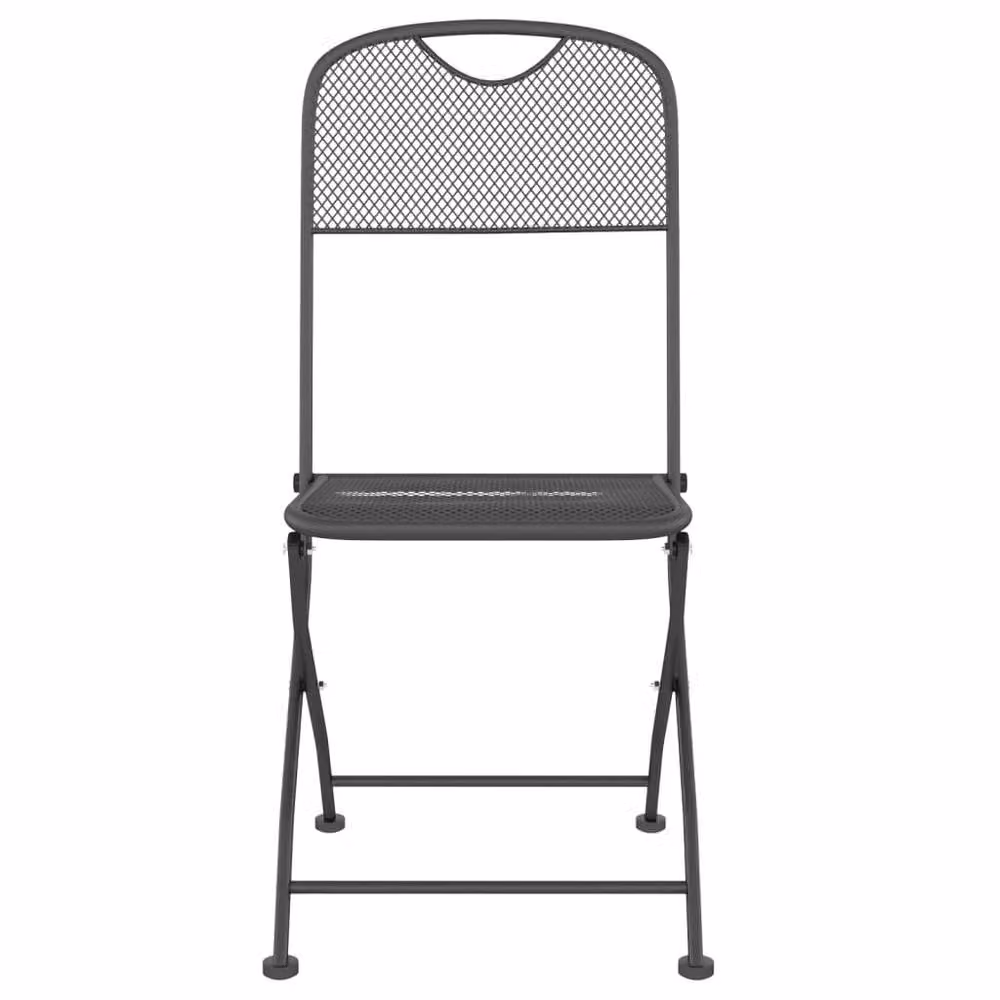 Berkfield Home 7 Piece Modern Anthracite Metal Mesh Garden Dining Set in Black – 3