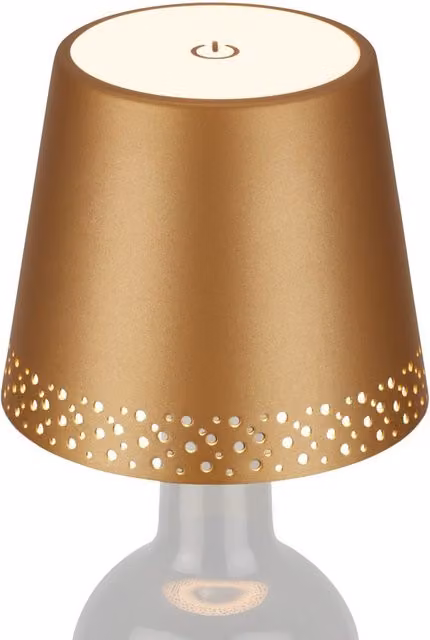 Briloner Rechargeable LED Cordless Table Lamp in Gold, Dimmable Touch Control, Warm White, IP44, W/D/H: 11 x 9 x 11 cm – 1