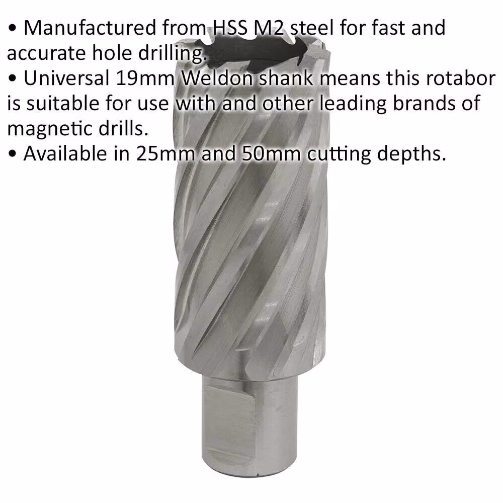 Loops Rotabor M2 Steel Annular Metal Core Drill Cutter, Silver, 30 mm Diameter x 50 mm Depth – 2