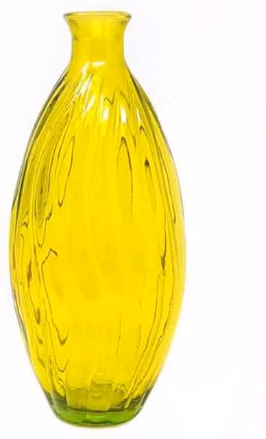 Verano Spanish Ceramics Ola Glass Decorative Tall Vase, Yellow, H 31 cm x W 15 cm x D 15 cm – 1