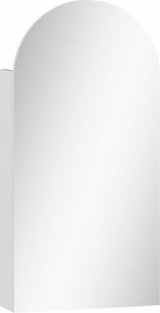 HOMCOM Arched Bathroom Mirror Cabinet in White with Glass Doors and Adjustable Internal Shelves