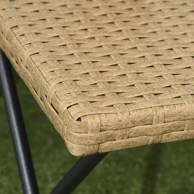 FORGEVIO Natural Foldable Square Rattan Outdoor Coffee Table in Brown and Multicolour – 1