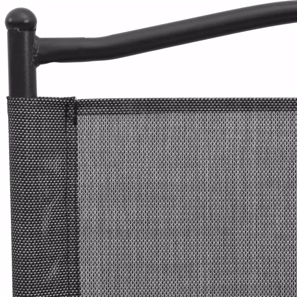 Berkfield Home Set of 2 Folding Garden Chairs in Melange Grey Steel and Textilene – 6