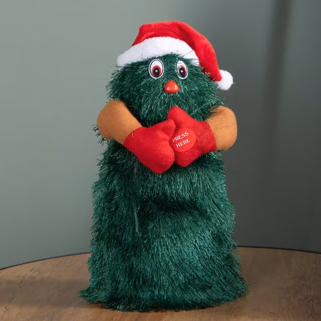 Samuel Alexander 30cm Singing and Dancing Musical Animated Christmas Tree Decoration in Green and Red