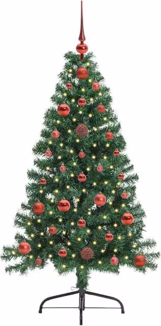Berkfield Home Beautiful Pre-lit Artificial Christmas Tree in Green, Height: 120 cm