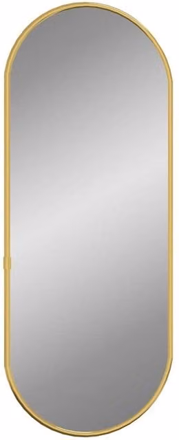 Berkfield Home Oval Wall Mirror in Gold, W: 50 cm, H: 20 cm