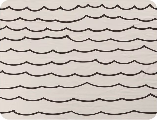 Benjamin Tate Design Wave Lines Geometric Fleece Blanket in Black and Beige, W/D/H: 120 x 150 cm – 2