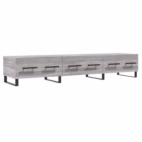 vidaXL Modern Grey TV Cabinet with Media Compartments, W/D/H: 150 x 36 x 30 cm