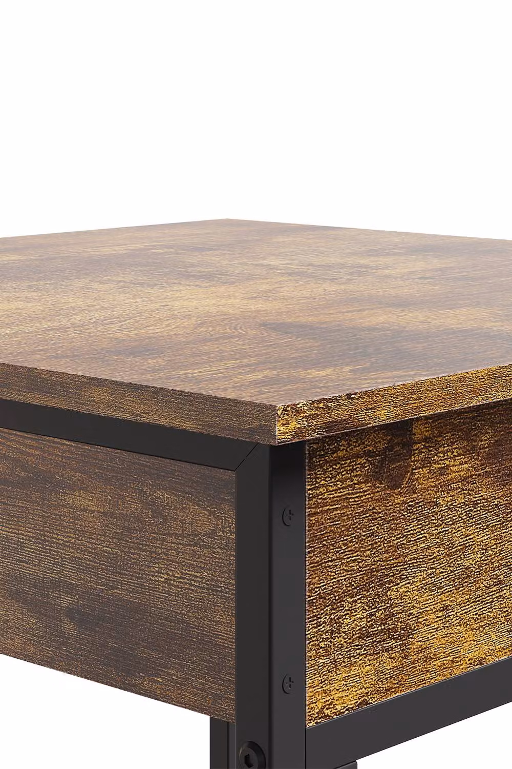 Living and Home Modern Square Tall Wood Table in Brown – 7