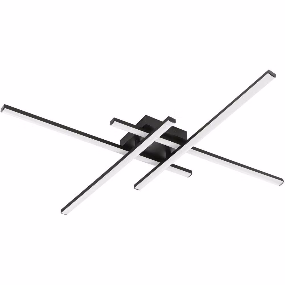 Loops Modern Square LED Ceiling Light in Black – 2