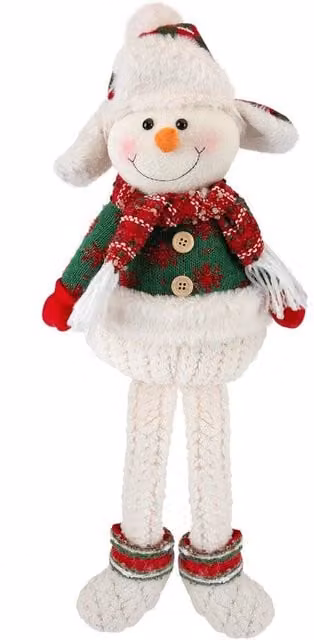 VFM e-Store Christmas Standing Snowman Decoration in White and Red, H 51.5 cm x W 23.5 cm – 1