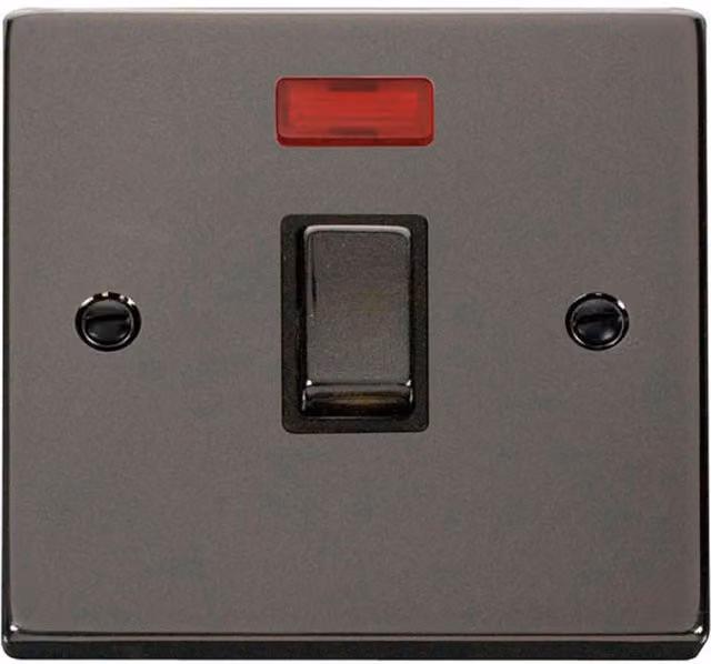 SE HOME Black Nickel 1 Gang 20A Ingot DP Surface Switch with Neon