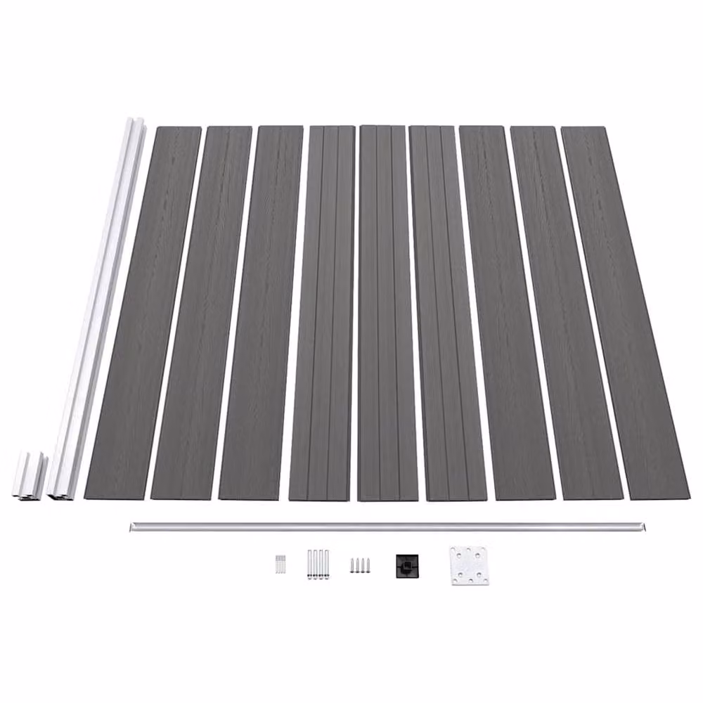 Berkfield Home Garden WPC Fence in Grey, H 186 cm x W 175 cm – 2