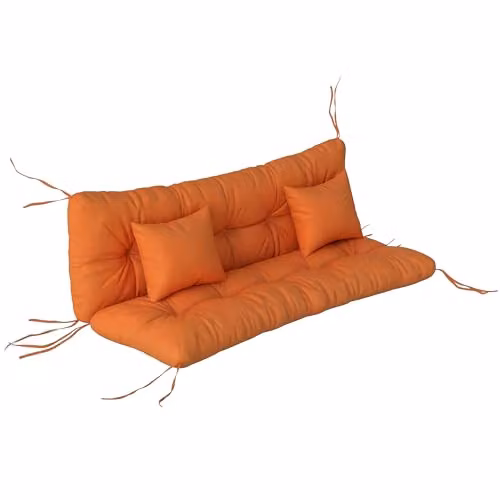 Outsunny Orange Water Repellent Quilted Outdoor Seat and Back Cushions with Foam Filling