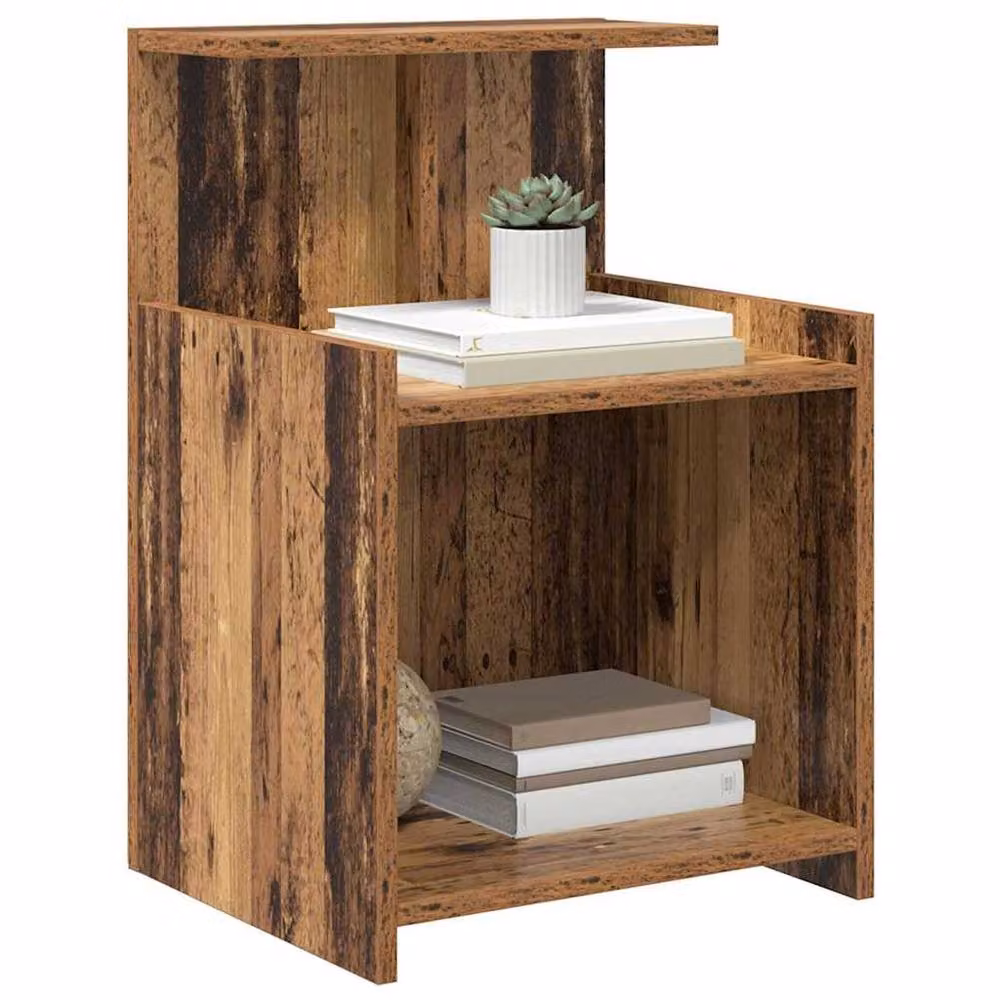 Berkfield Home Bedside Tables, 2 Pack, Brown Old Wood, W/D/H: 40 x 35 x 60 cm – 3