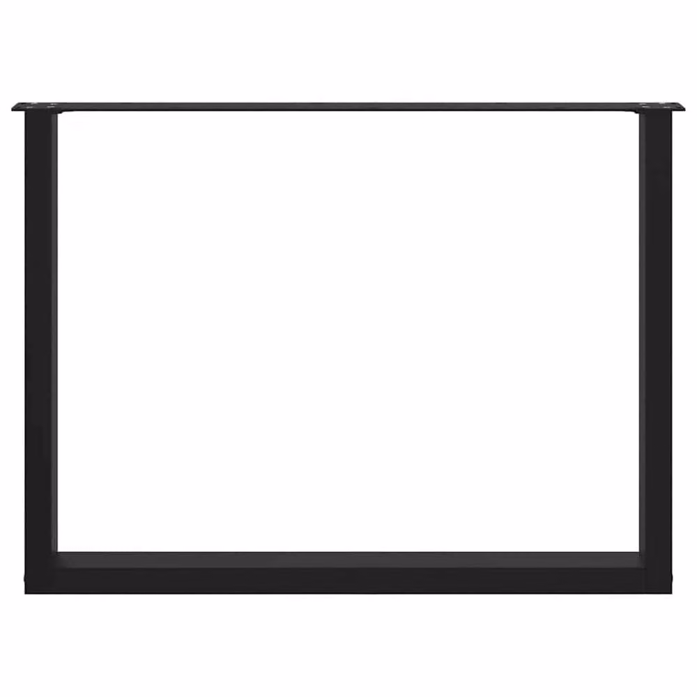 Berkfield Home Modern U-Shaped Coffee Table Legs, 2 Pieces, Black Steel, W: 100 cm, H: 72.5 cm – 3