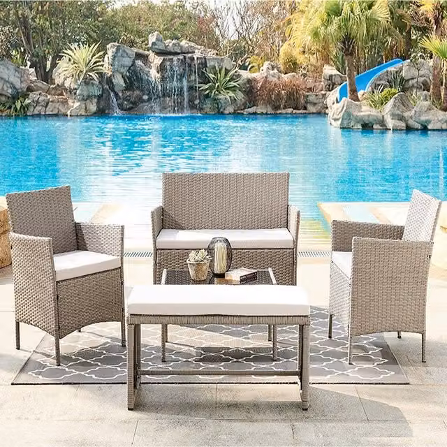 GRS Bora 5-Piece Grey Rattan Set with Cover