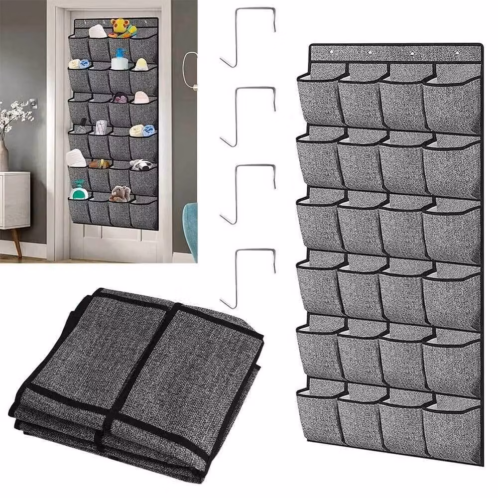 KORVIXA Over Door Hanging Shoe Rack Tidy Storage in Grey – 4