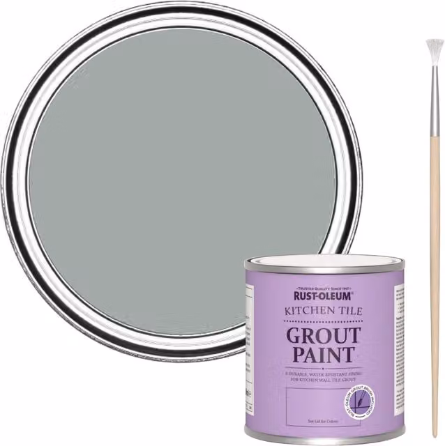 Rust-Oleum Kitchen Grout Paint in Pitch Grey, 250 ml