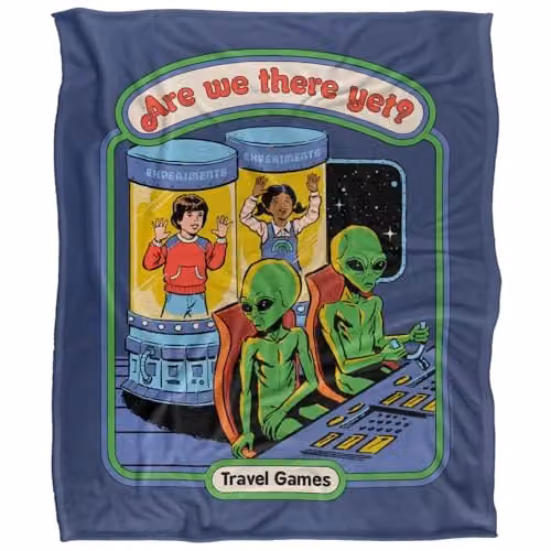 Steven Rhodes Are We There Yet Multicolour Super Soft Fleece Throw Blanket W/D/H: 152 x 127 cm – 5