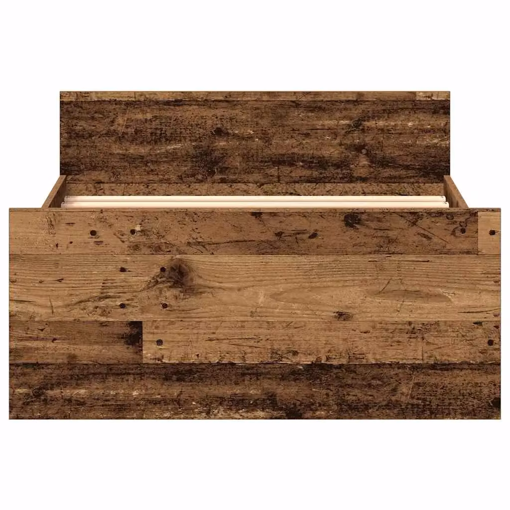 Berkfield Home Bed Frame in Old Wood Brown, Engineered Wood with Lift Up Base, W/D/H: 190 x 75 x 50 cm – 4