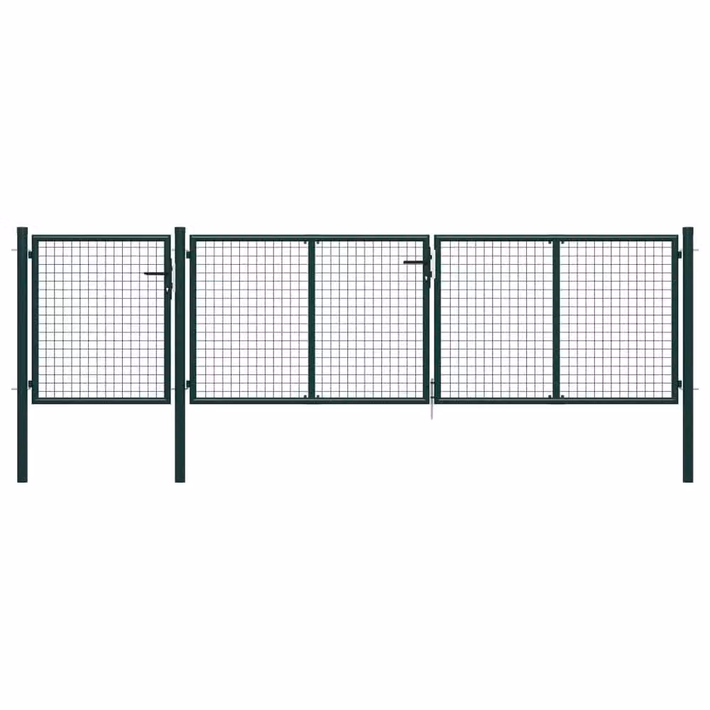 Berkfield Home Durable Steel Garden Gate, Green, W: 400 cm, H: 75 cm – 2