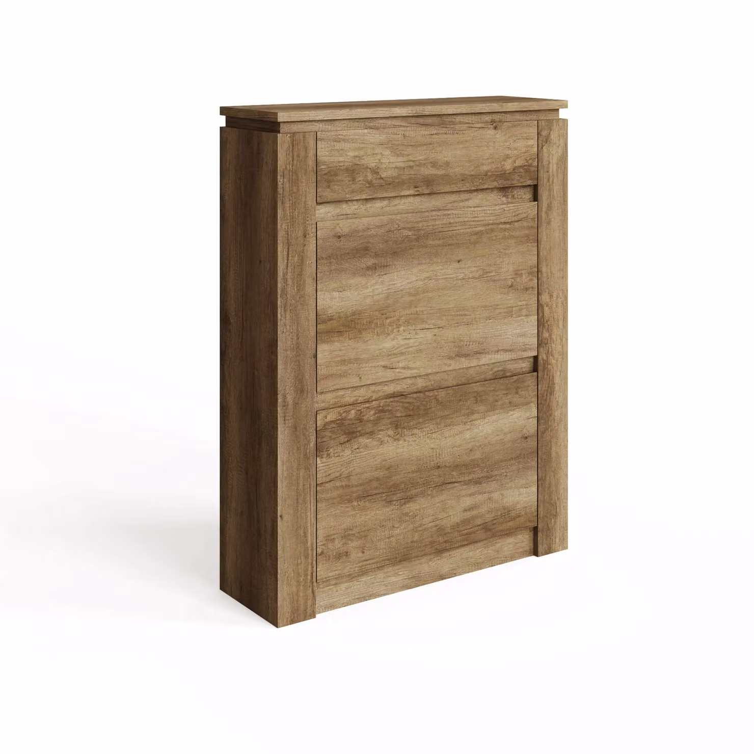 GFW Canyon Oak Modern Shoe Cabinet in Brown and Beige with 2 Doors and Tilting Compartments – 3