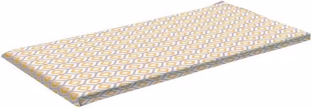 Livinluxury Water Repellent Rectangular Bench Pad in Yellow and White with Removable Machine Washable Cover
