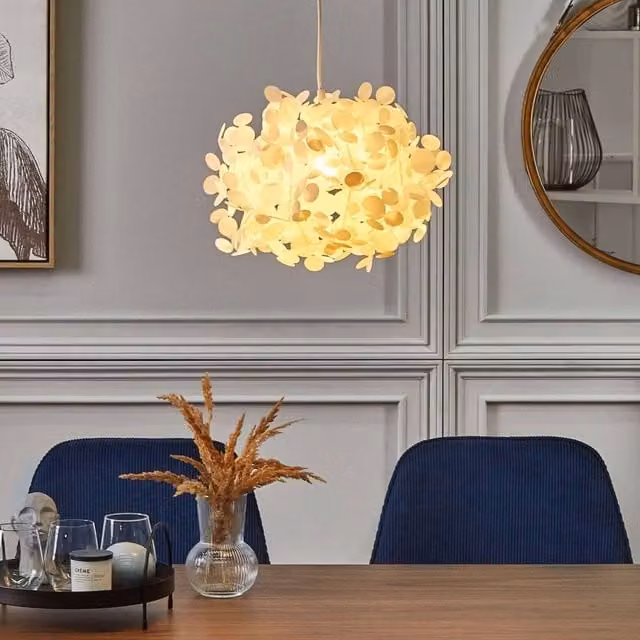 Wyld and Coco White Irregular Flower Shaped Pendant Lamp with Dimmable E27 LED Bulb – 1