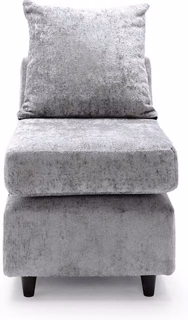 Abakus Direct Harriet Crushed Chenille Extension Unit in Light Grey