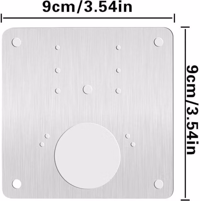PAWNORA 8 Plate 48 Screw Cupboard Hinge Repair Kit in Silver Stainless Steel Look – 1