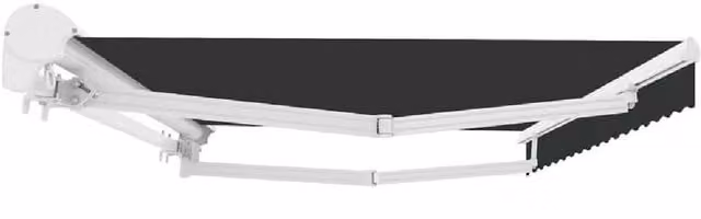 Primrose Semi Cassette Wall-Mounted Awning in Charcoal Grey, W/D/H: 400 x 350 x 0 cm
