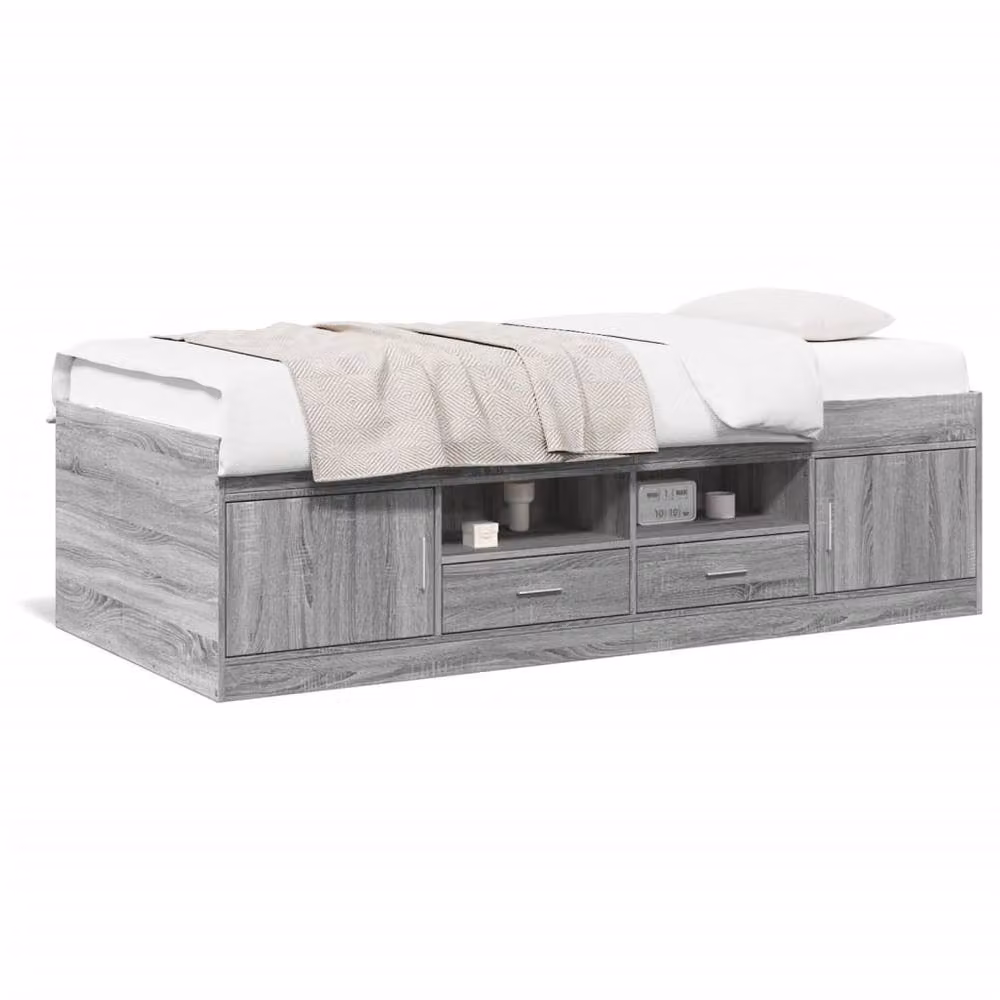 Berkfield Home Versatile Daybed with Drawers, Grey Sonoma, W/D/H: 200 x 100 x 52 cm – 3