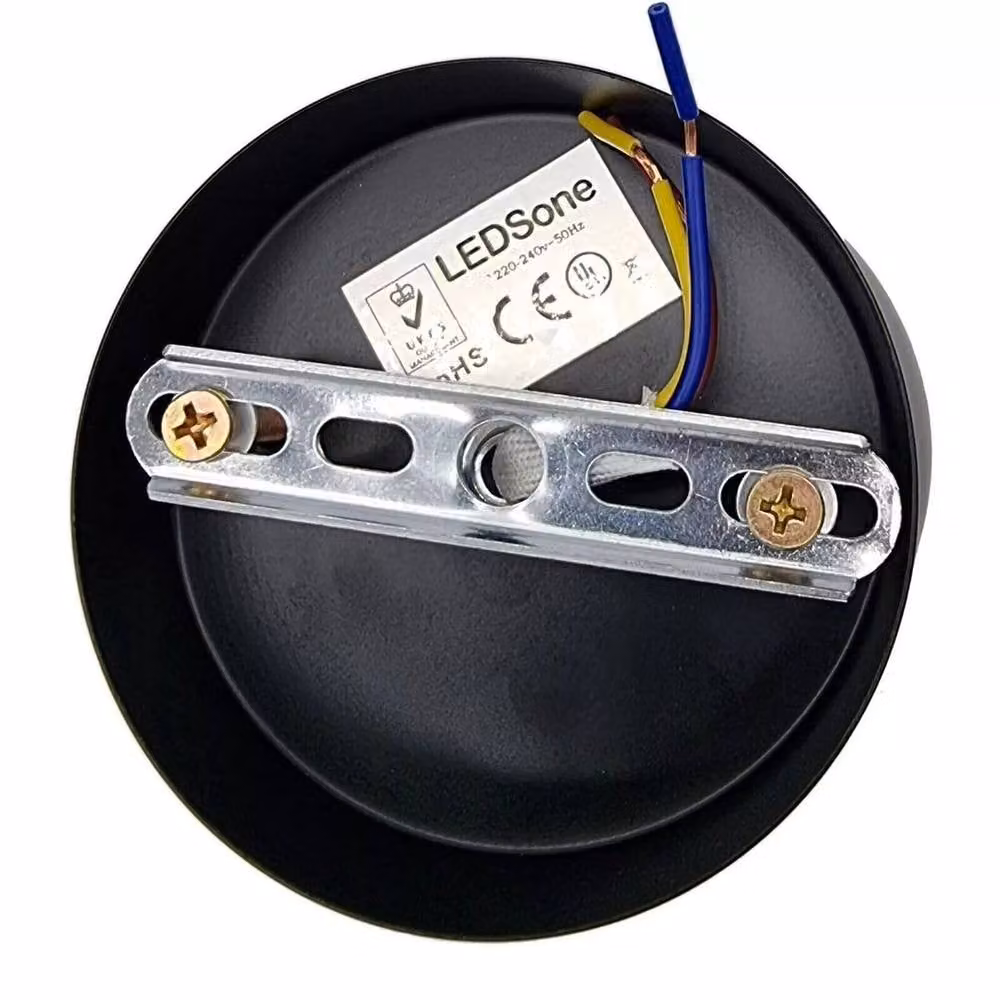 NESTLUNE Retro Industrial E27 Batten Lamp Holder, Black Metal Socket Holder for LED Bulbs – 3